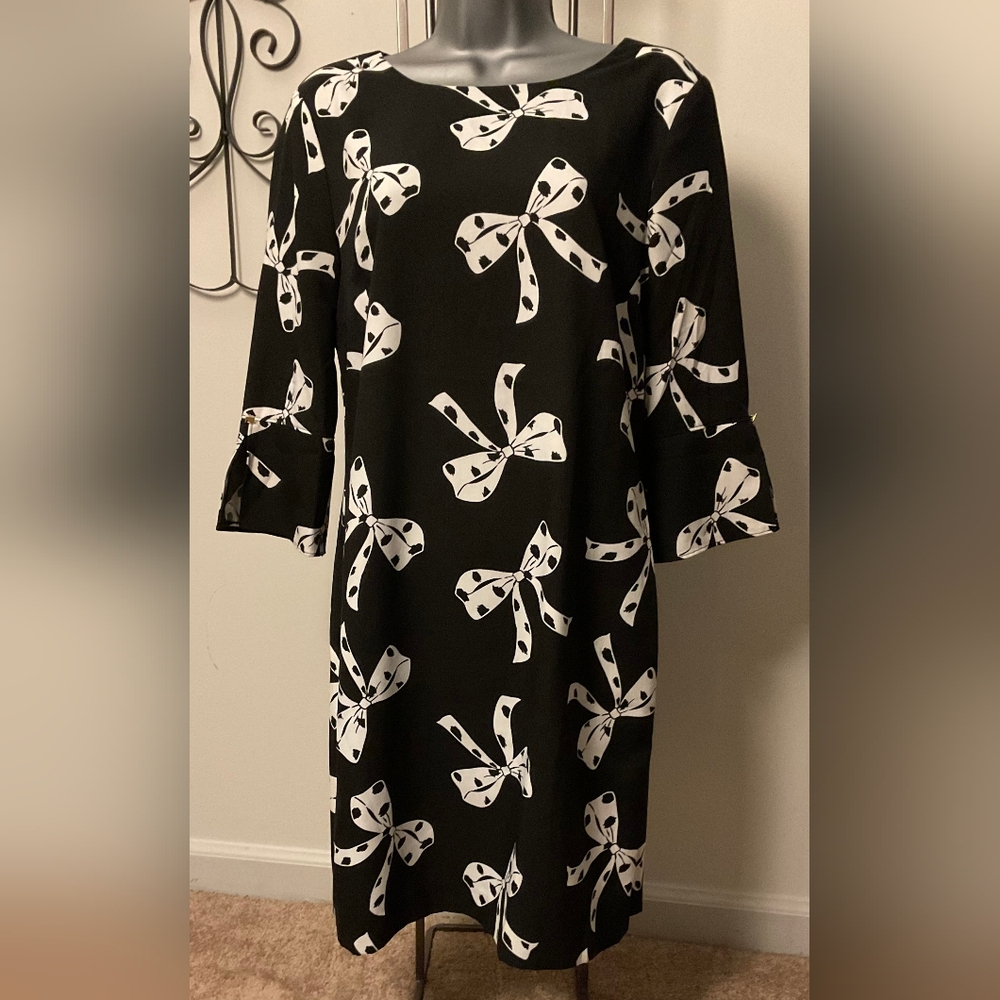 Banana Republic Elegant Midi Dress with Bow Pattern Throughout*Sale